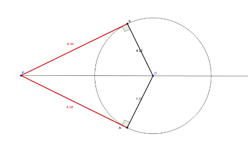 円の接線 接線の長さ Geogebra