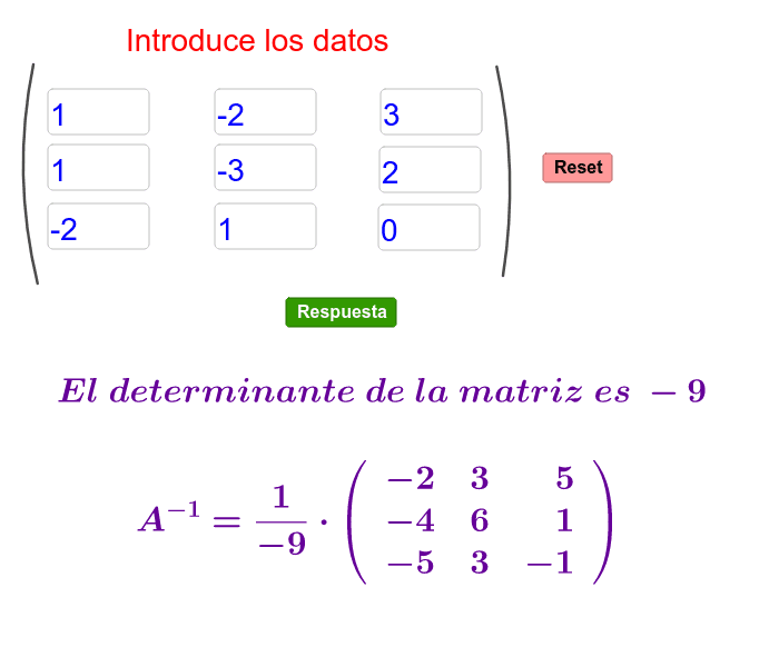 inversa de una matriz de 3x3