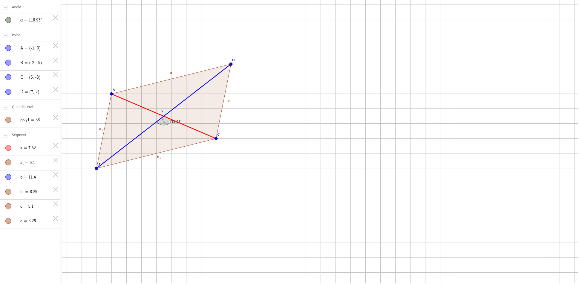 Rombus Diagonal of