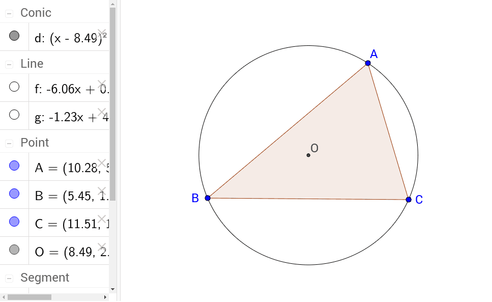 三角形的外心與外接圓 Geogebra