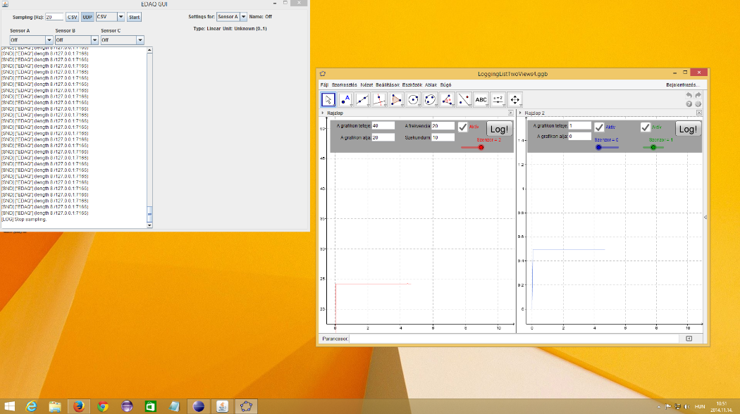 GeoGebra EDAQ csv importálás