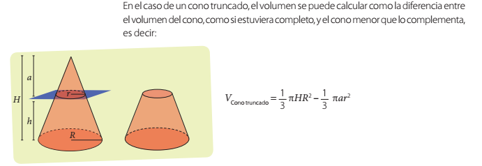 Volumen de un cono truncado