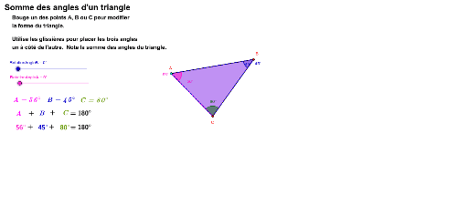 Somme Des Angles Dun Triangles Geogebra 8298