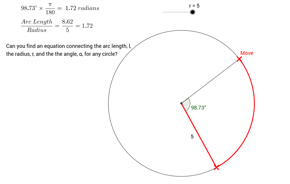 Finding The Formula For The Arc Length Of A Circle GeoGebra