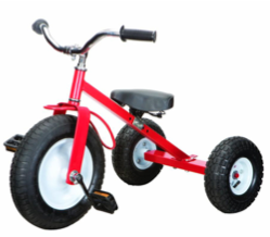 Brittany is riding a tricycle around the neighborhood. The back wheels each have a diameter of 6 inches, and the front wheel has a diameter of 12 inches. Her bike is moving at a speed of 12 inches per second.