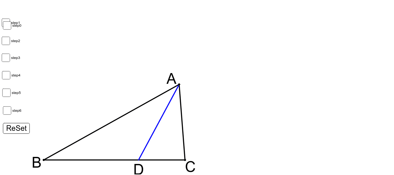 三角形と比の定理の証明１ Geogebra