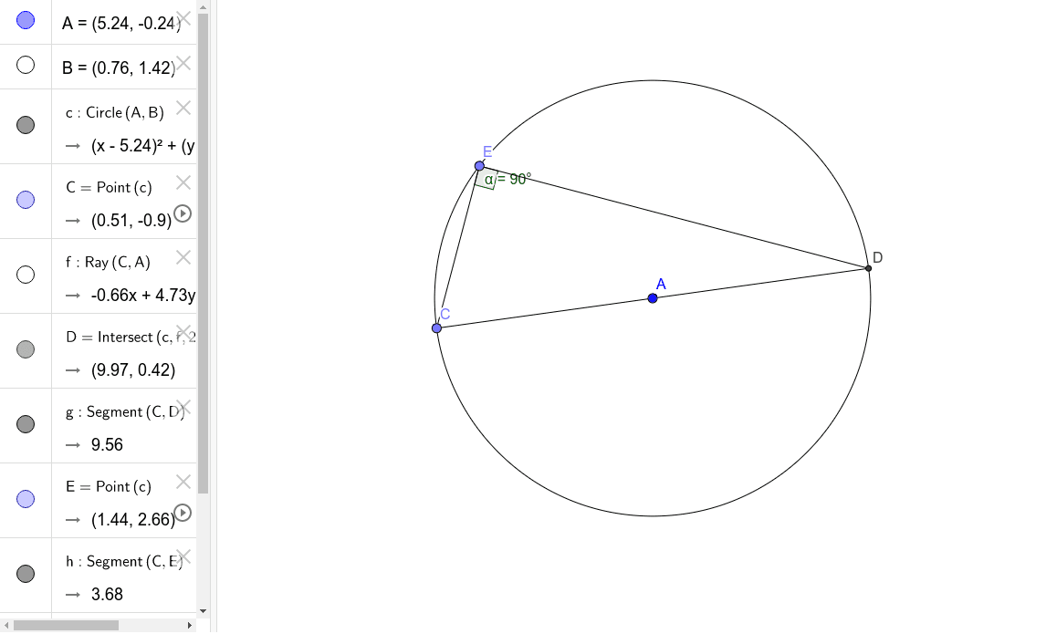 Circle Theorems Geogebra