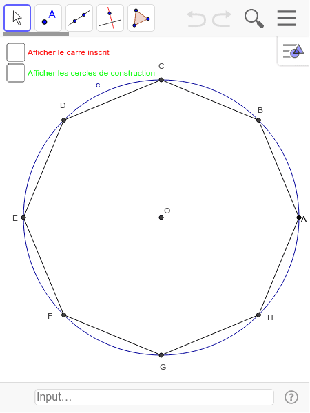 Octogone Régulier Inscrit Dans Un Cercle – GeoGebra