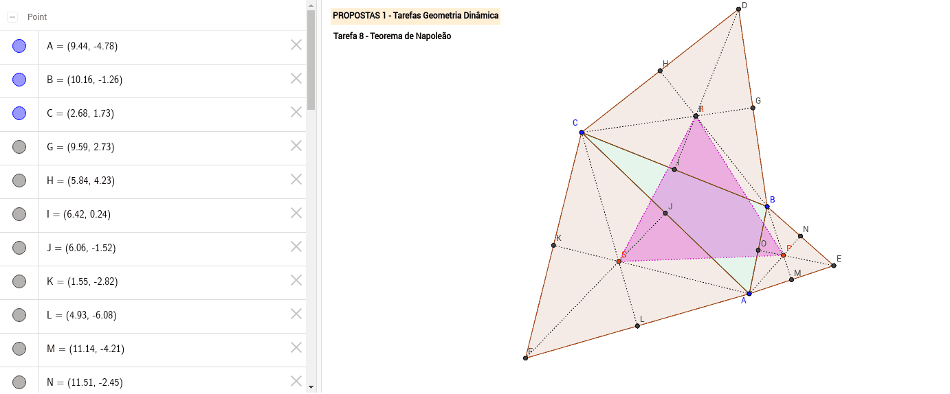 Teorema de Napoleão – GeoGebra