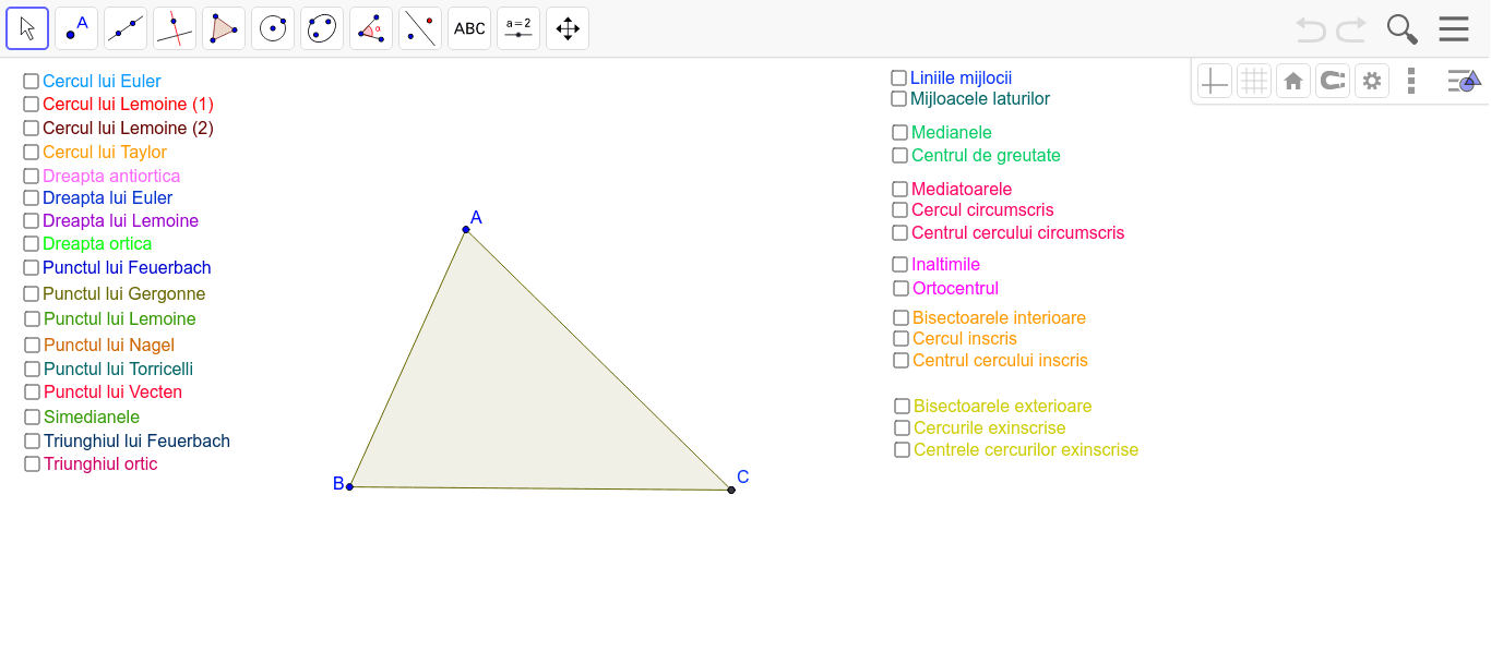 Geometria Triunghiului – GeoGebra