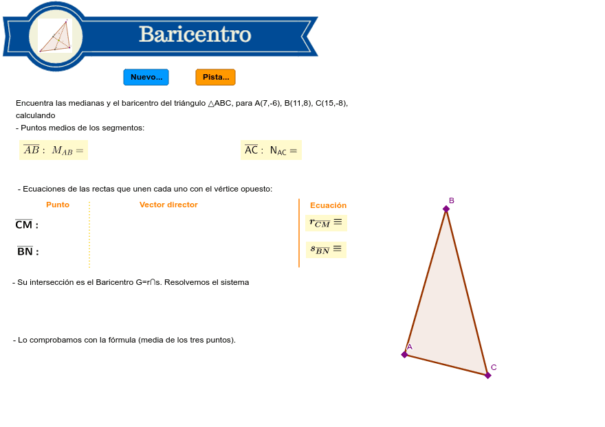 Baricentro En Coordenadas – Geogebra