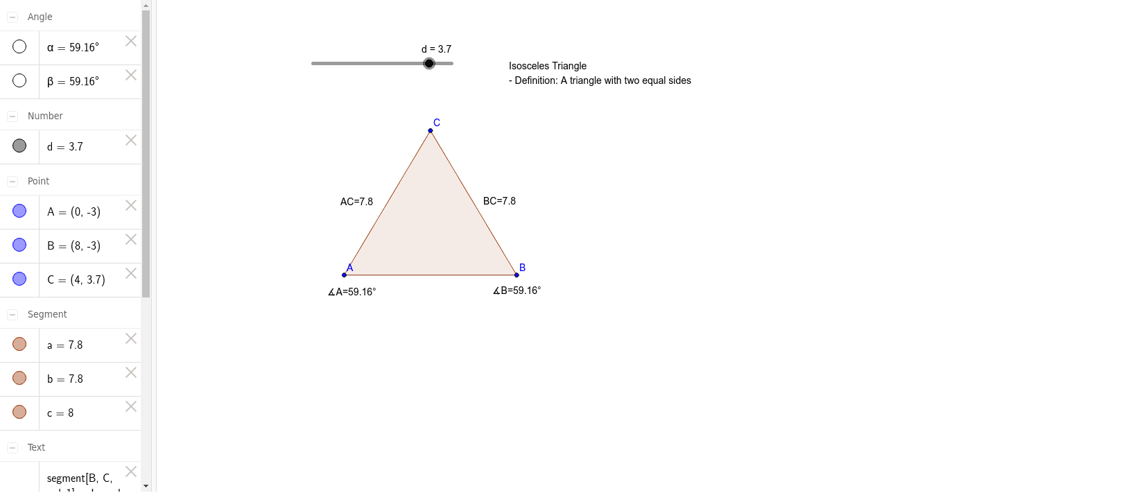 Base Angles Of Isosceles Triangles Geogebra 8603