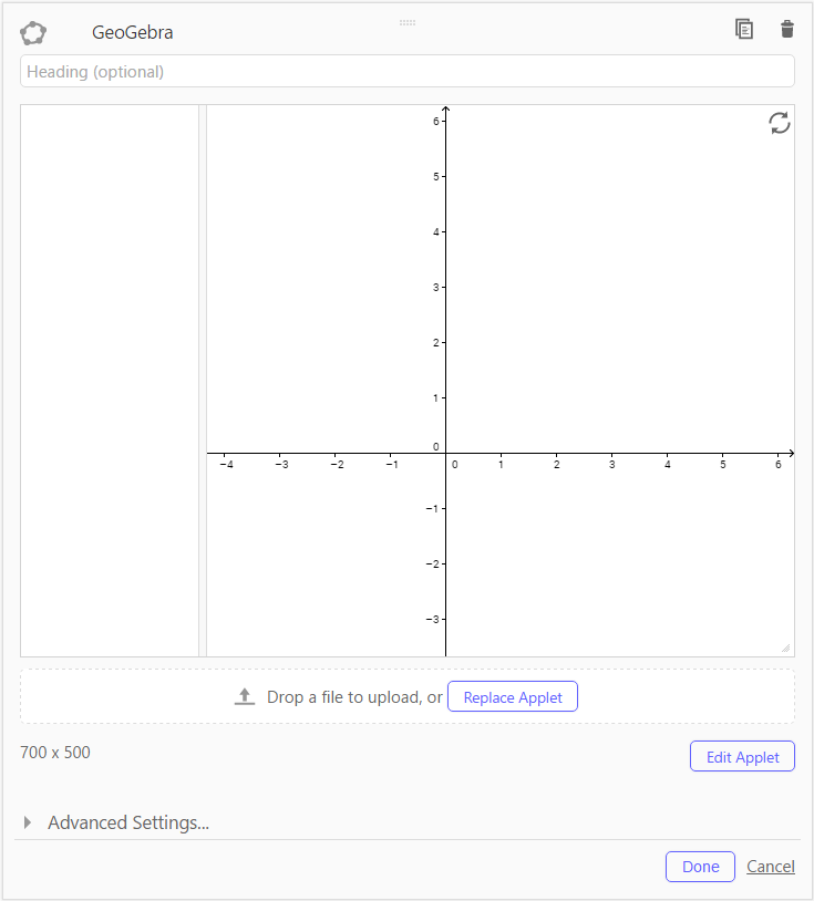 Complete the GeoGebra Applet Element