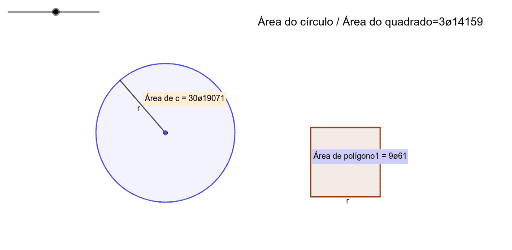 ÁREA DO QUADRADO, ÁREA DO CÍRCULO E PORCENTAGEM