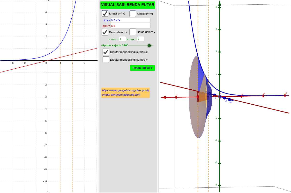 Solid Of Revolution Visualisation – GeoGebra