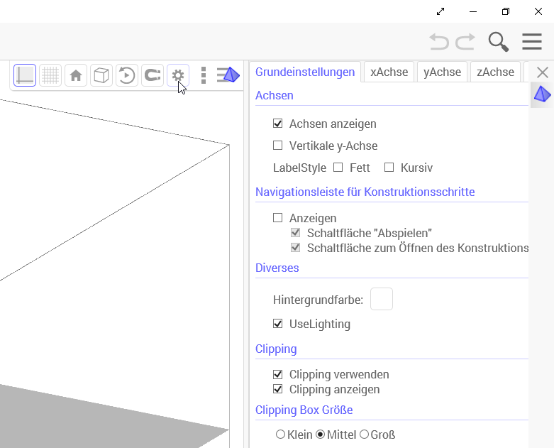 Tab: Grundeinstellungen - Clipping