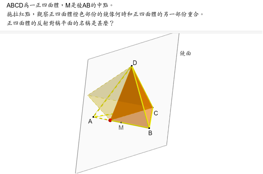 正四面體的反射對稱 Geogebra