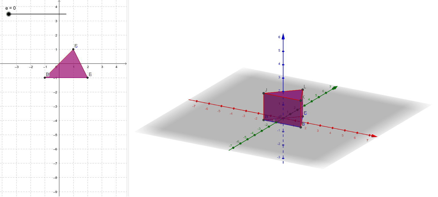 三角柱の展開図 Geogebra