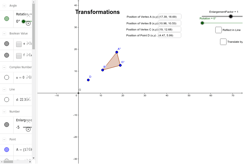 Transformations Example – GeoGebra