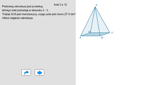 Objętość ostrosłupa - przykład 2 – GeoGebra