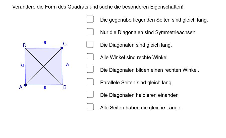 Unterrichtsplanung Vierecke Geogebra