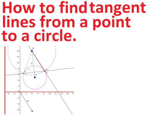 Tangent Lines To Circle From Point Geogebra 1525