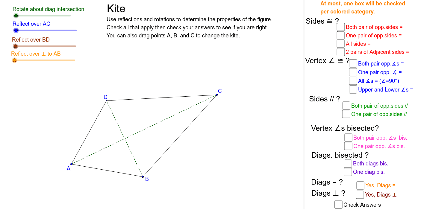 kite properties lableded