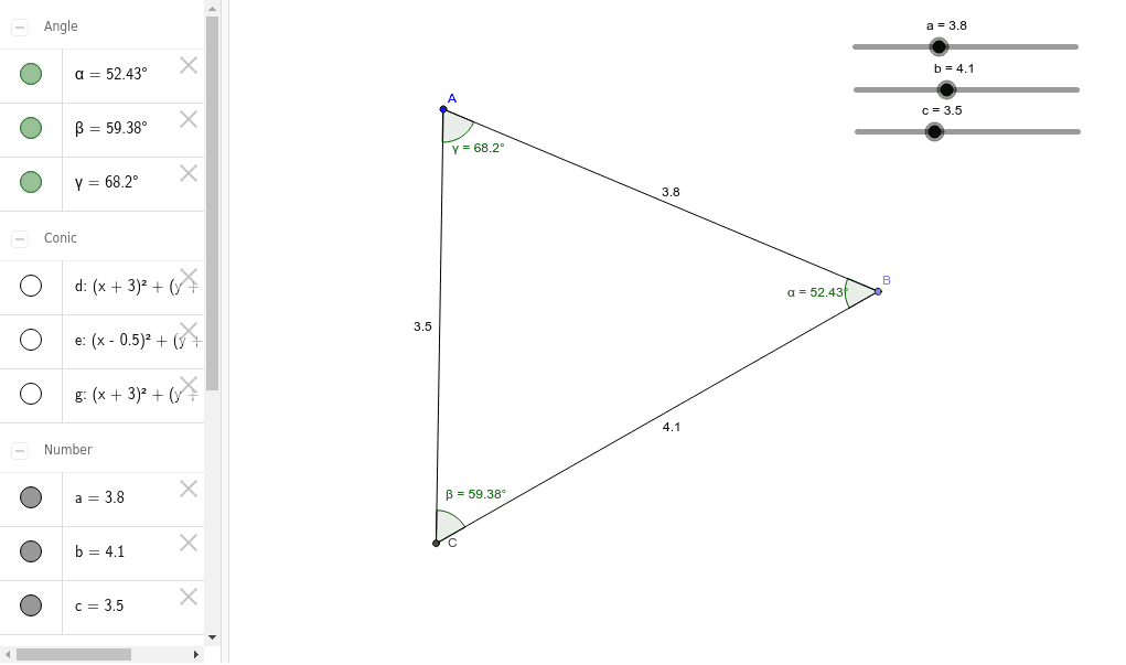 Triangle - Sides and Angles – GeoGebra