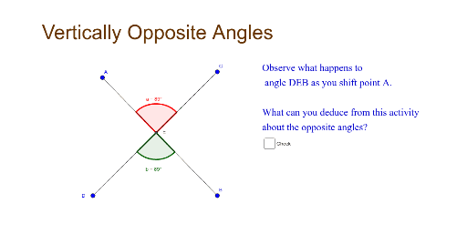 Vertically opposite angles – GeoGebra