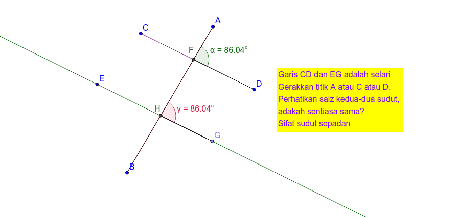 Sudut Sepadan Geogebra