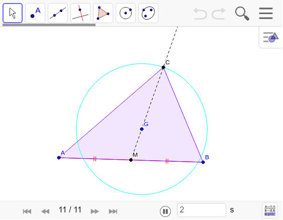 任意の点gを重心とする三角形の作図 Geogebra