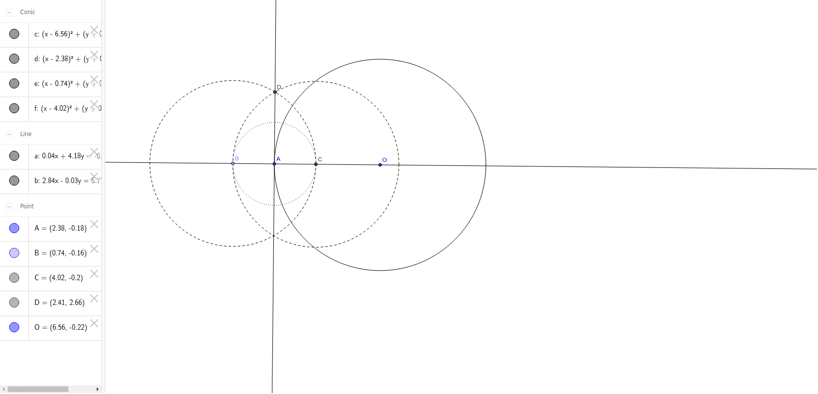 円周上の点における接線の作図 Geogebra