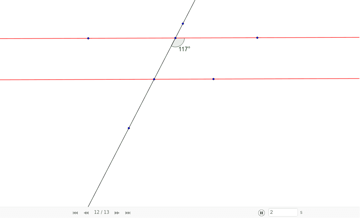 Parallel lines cut with a transversal – GeoGebra