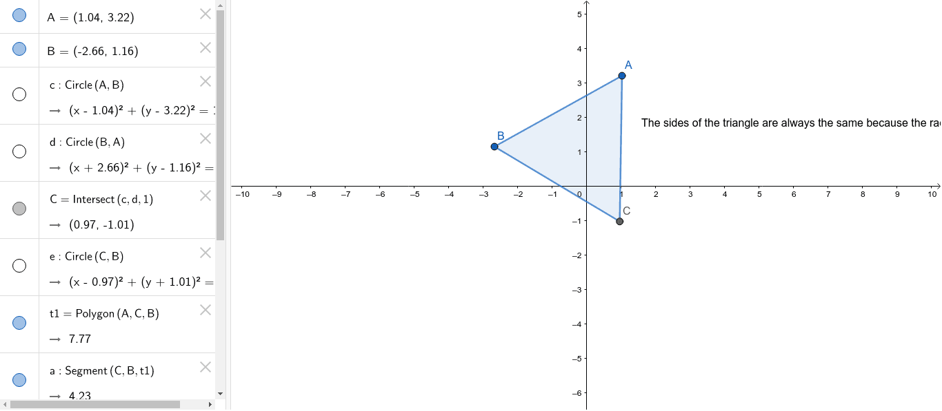 Equidistant triangle – GeoGebra