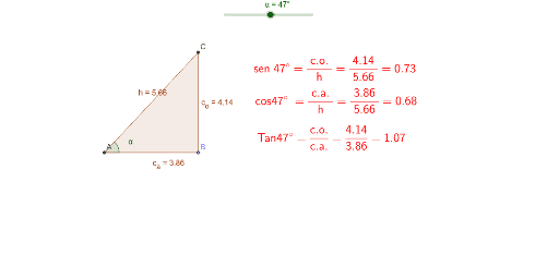 Razones Trigonometricas De Un Angulo Agudo Geogebra 