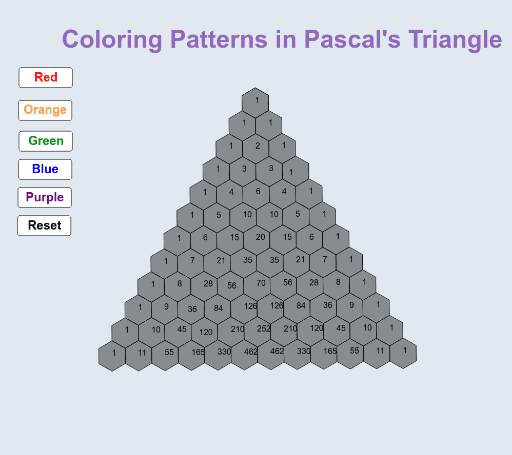 Finding Patterns in Pascal's Triangle – GeoGebra