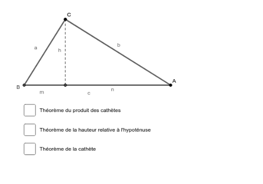 Hauteur relative à l'hypoténuse – GeoGebra