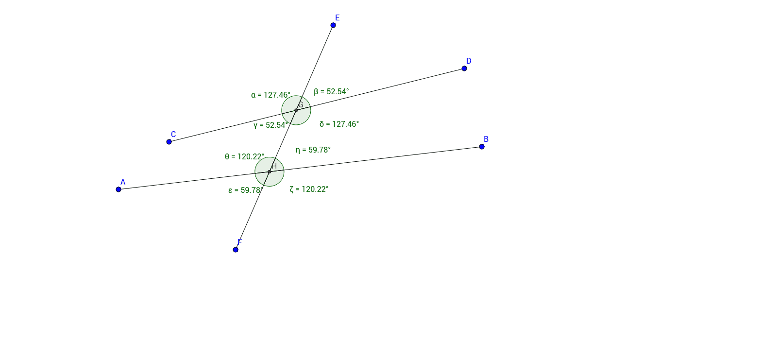 Angle Relationships - Non-Parallel Lines w/ Transversal – GeoGebra