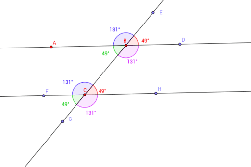 Parallel Lines & Transversals – GeoGebra