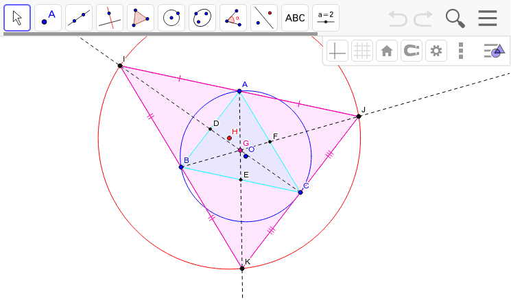 逆中点三角形の作図 Geogebra