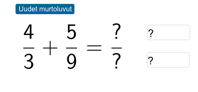 Murtolukujen Yhteenlasku – GeoGebra