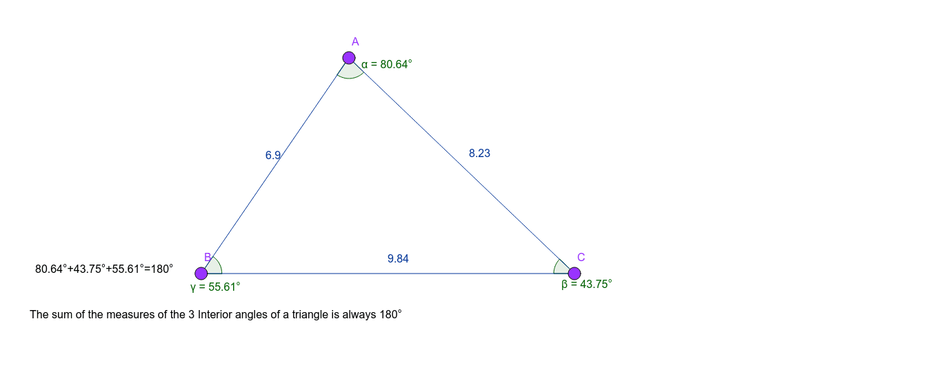 Triangle Angle Sum Theorem Geogebra