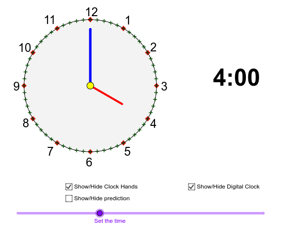 Analog clocks - Telling the time – GeoGebra