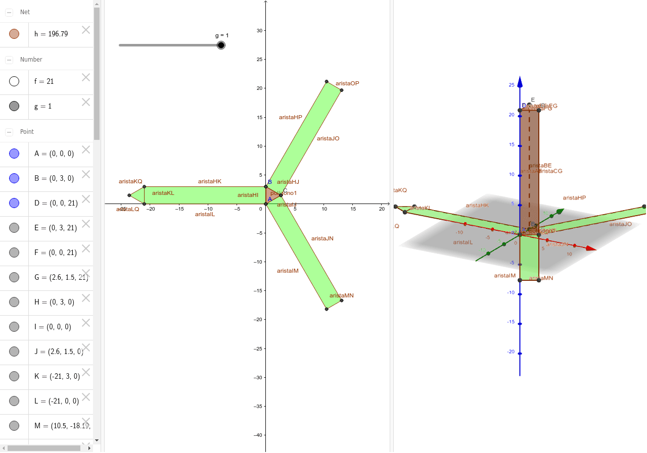 Prisma recto base triangular (toblerone) – GeoGebra