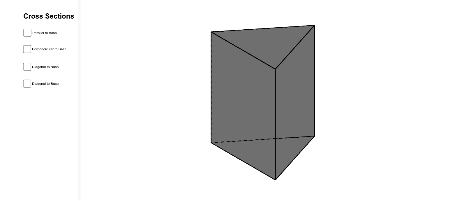 the horizontal cross section of a right triangular prism forms