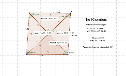 Properties of a Rhombus – GeoGebra