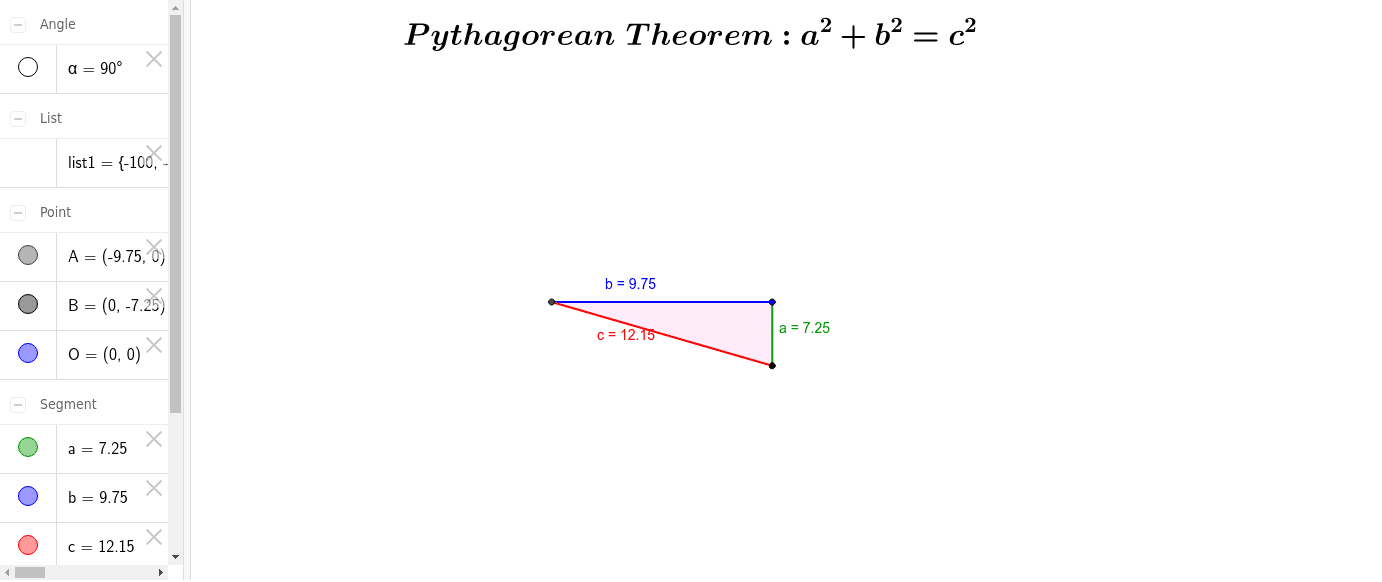 Randomly Generated Right Triangles Geogebra