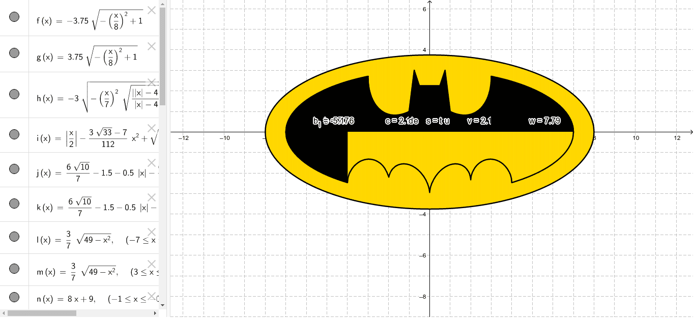 Funciones Batman color – GeoGebra