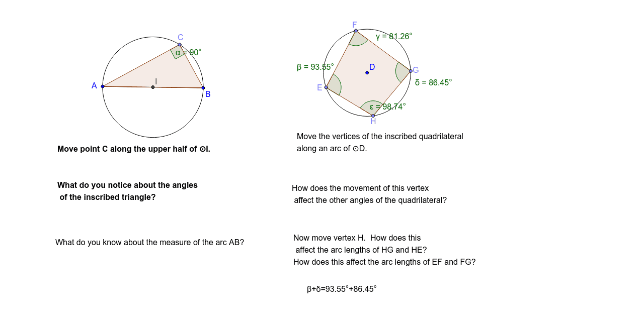 Inscribed polygons – GeoGebra