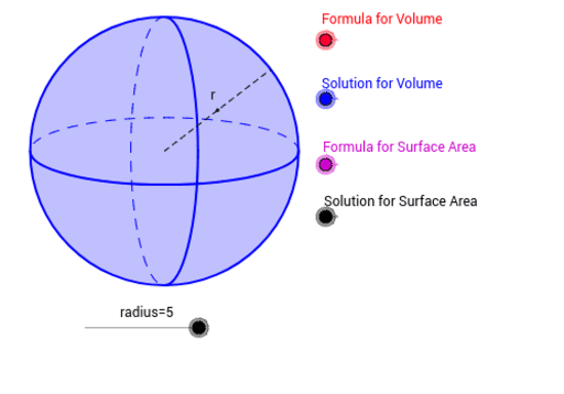 Sphere (Volume + Surface) – GeoGebra